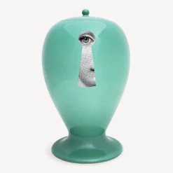Fornasetti Vasi^Vaso Chiave/Serratura Verde/Nero