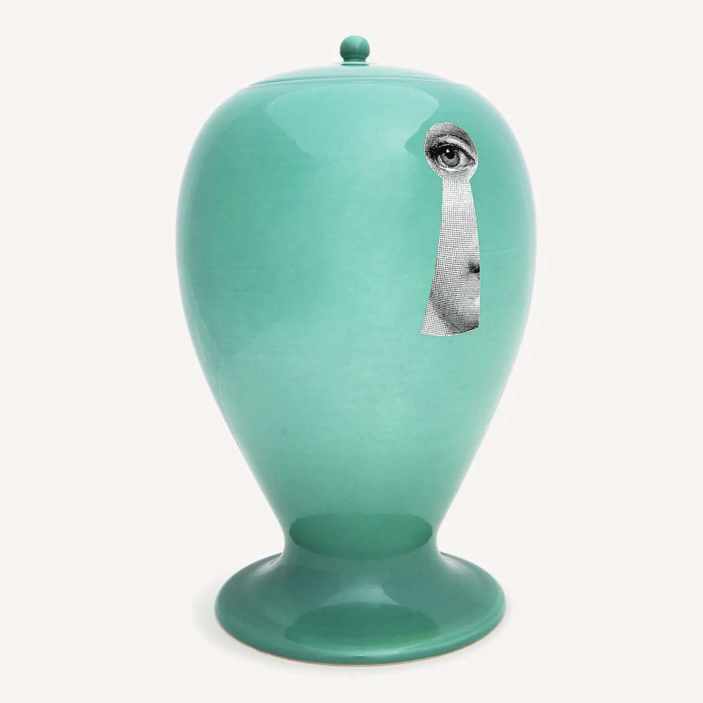 Fornasetti Vasi^Vaso Chiave/Serratura Verde/Nero