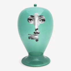 Fornasetti Vasi^Vaso Chiave/Serratura Verde/Nero