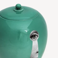 Fornasetti Vasi^Vaso Chiave/Serratura Verde/Nero