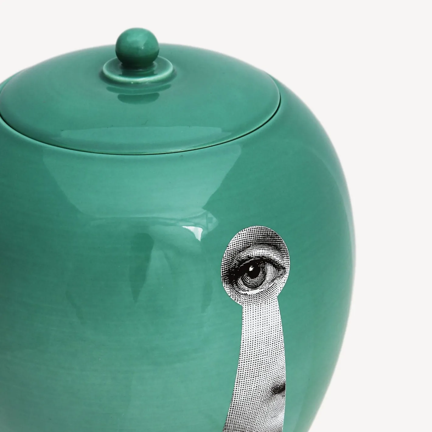 Fornasetti Vasi^Vaso Chiave/Serratura Verde/Nero