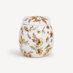 Fornasetti Piccoli Contenitori^Vaso Civetta Fiorata Bianco/Nero/Oro