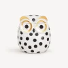 Fornasetti Piccoli Contenitori^Vaso Civetta Impallinata Bianco/Nero/Oro