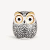 Fornasetti Piccoli Contenitori^Vaso Civetta Piumata Bianco/Nero/Oro
