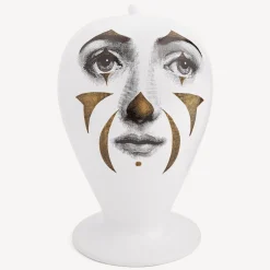 Fornasetti Vasi^Vaso Clown Maxi Bianco/Nero/Oro