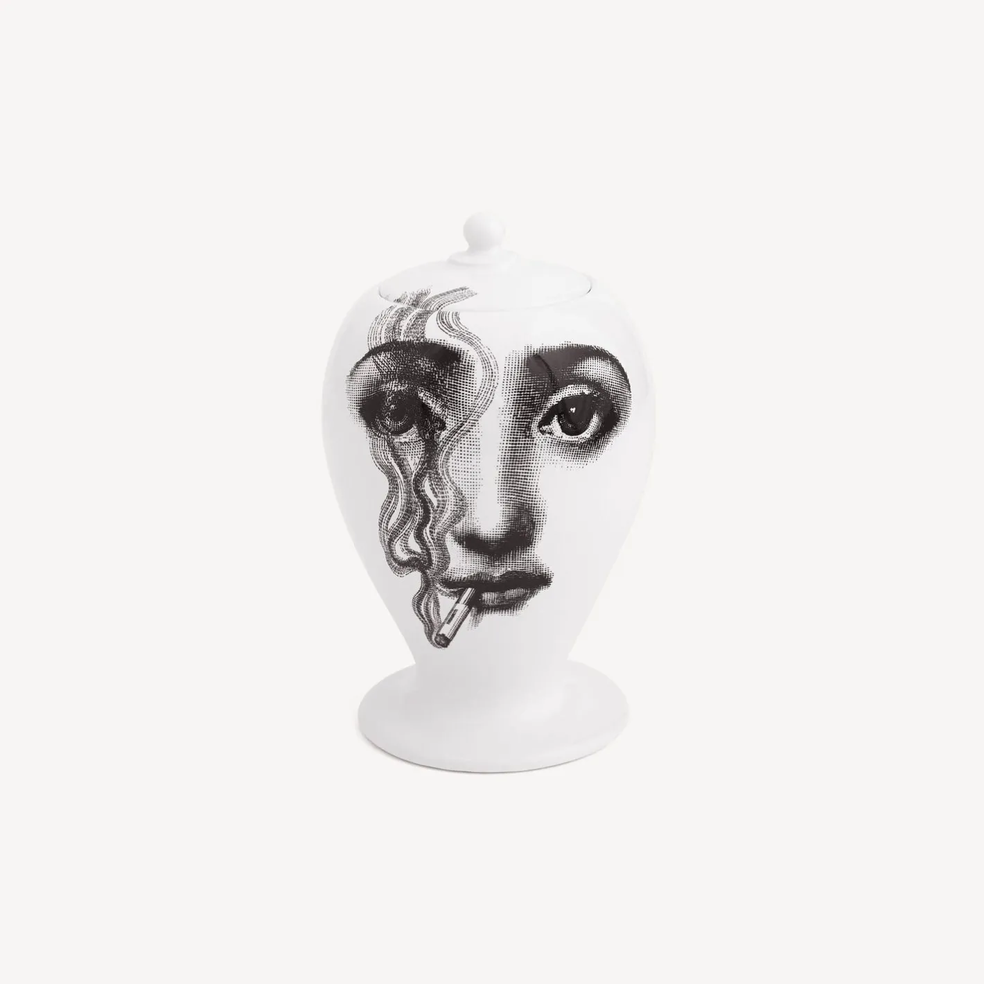 Fornasetti Vasi^Vaso Il Fumo Fa Maschio Bianco Nero