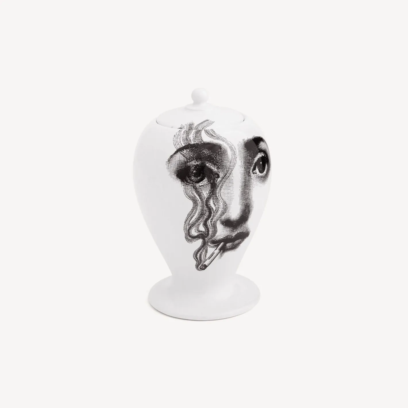 Fornasetti Vasi^Vaso Il Fumo Fa Maschio Bianco Nero