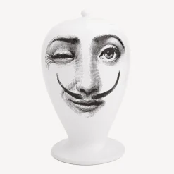 Fornasetti Vasi^Vaso La Femme Aux Moustache Bianco Nero