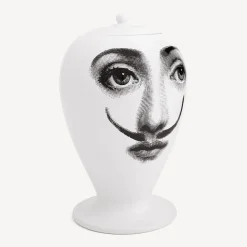 Fornasetti Vasi^Vaso La Femme Aux Moustache Bianco Nero