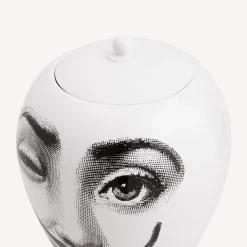 Fornasetti Vasi^Vaso La Femme Aux Moustache Bianco Nero