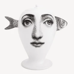 Fornasetti Vasi^Vaso Pesce Bianco Nero