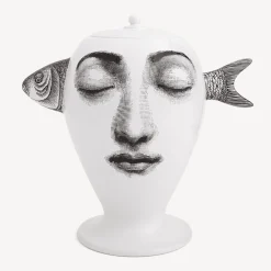 Fornasetti Vasi^Vaso Pesce Bianco Nero