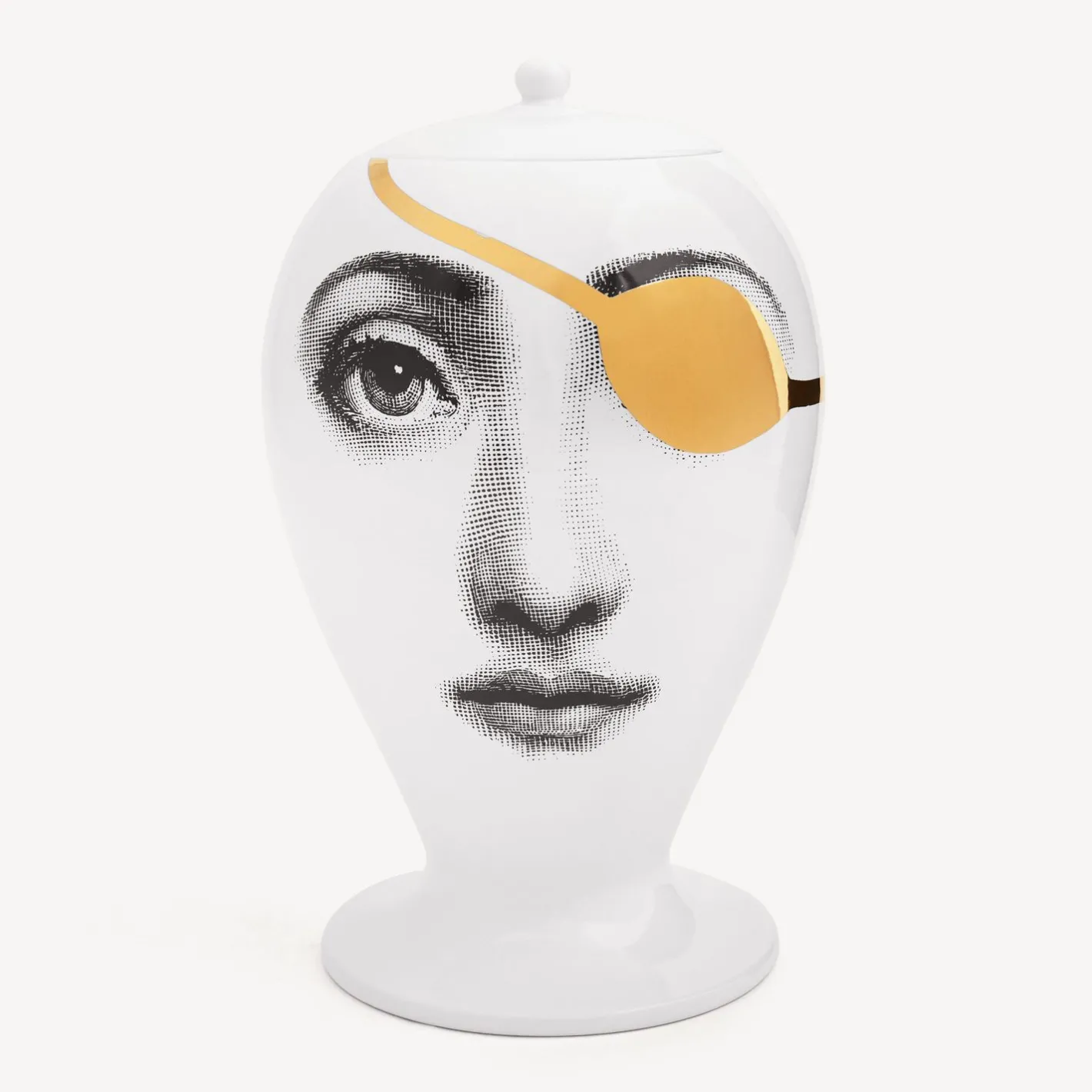 Fornasetti Vasi^Vaso Pirata Bianco/Nero/Oro