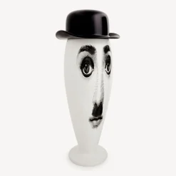 Fornasetti Vasi^Vaso Smilzo Charlot Bianco Nero