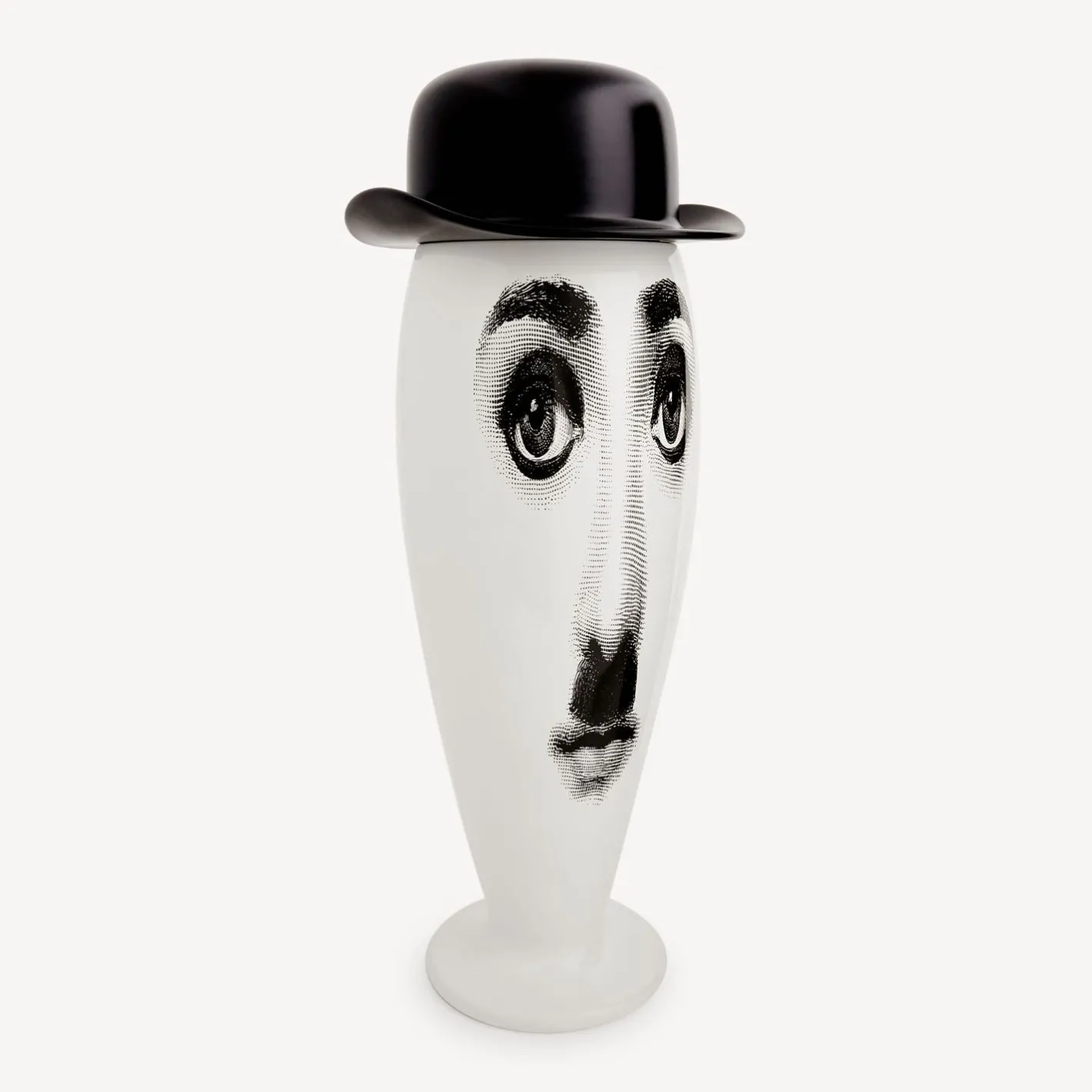Fornasetti Vasi^Vaso Smilzo Charlot Bianco Nero