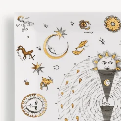 Fornasetti Vassoi Decorativi^Vassoio Astronomici Bianco/Nero/Oro