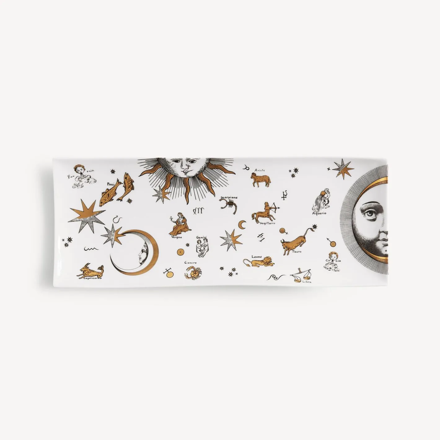 Fornasetti Vassoi Decorativi^Vassoio Astronomici Bianco/Nero/Oro