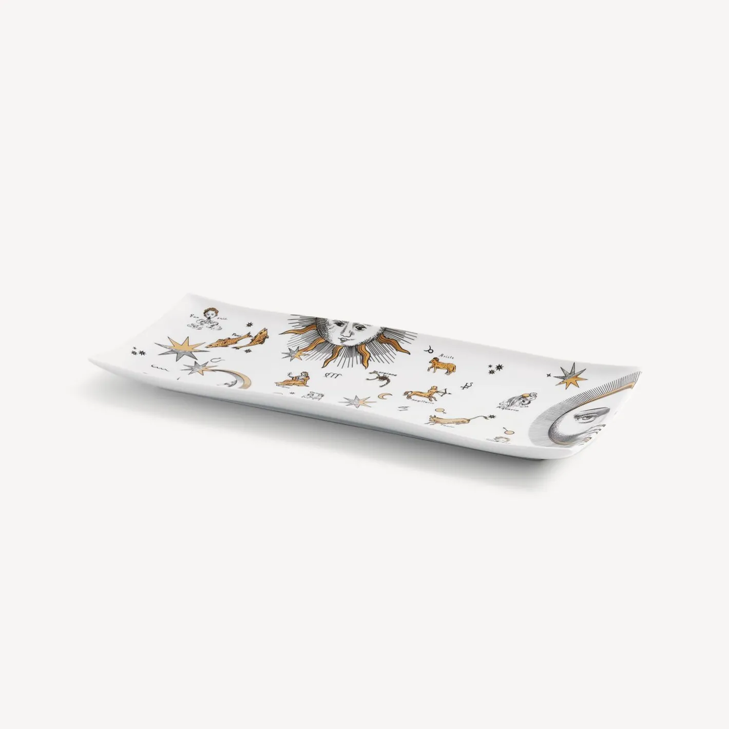 Fornasetti Vassoi Decorativi^Vassoio Astronomici Bianco/Nero/Oro