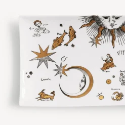 Fornasetti Vassoi Decorativi^Vassoio Astronomici Bianco/Nero/Oro