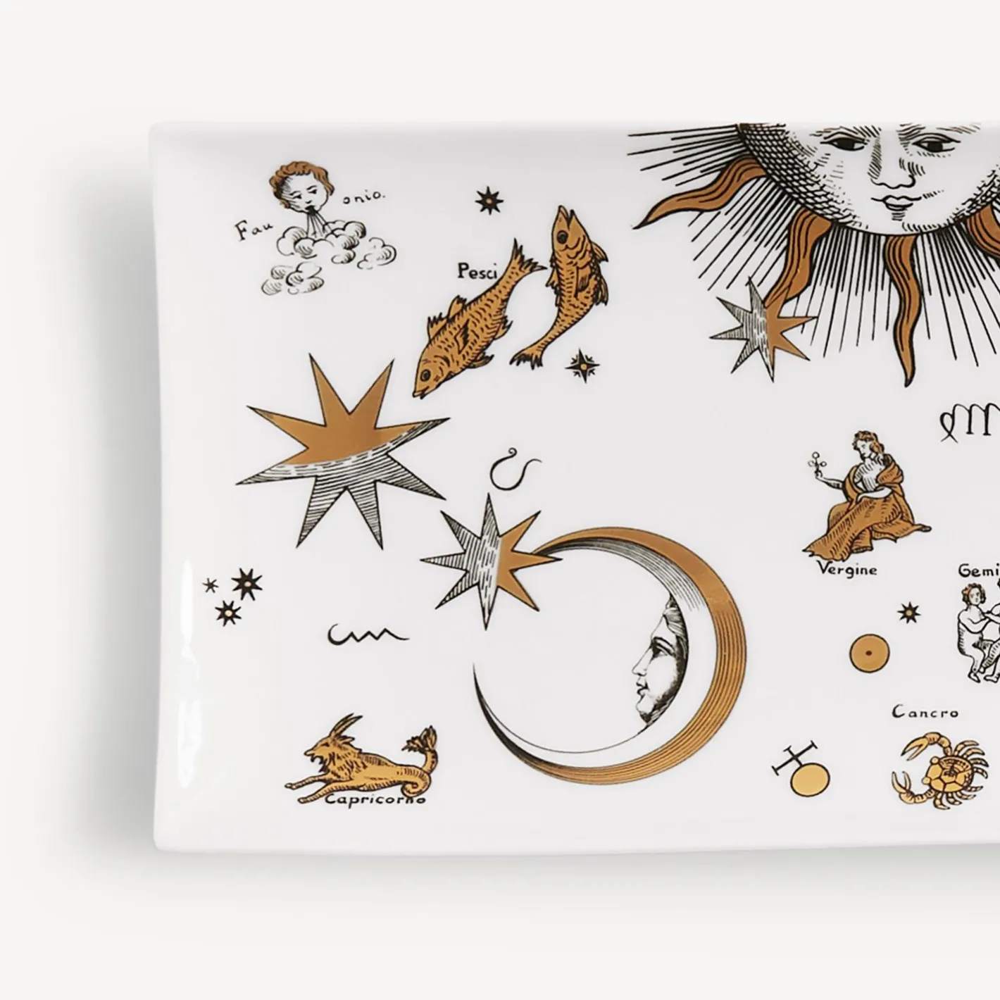 Fornasetti Vassoi Decorativi^Vassoio Astronomici Bianco/Nero/Oro
