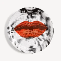 Fornasetti Vassoi E Pliants Decorativi^Vassoio Bocca Bianco/Nero/Rosso