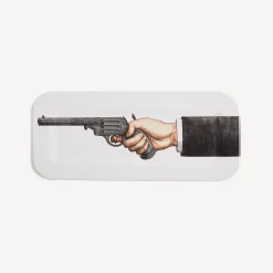 Fornasetti Vassoi E Pliants Decorativi^Vassoio Braccio Con Pistola Multicolore