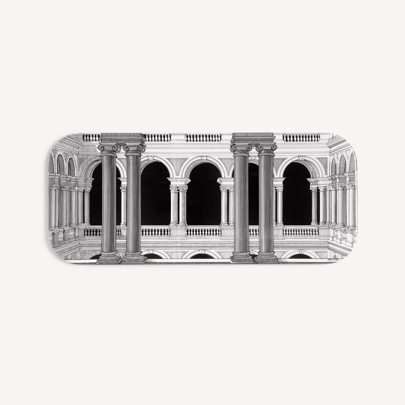 Fornasetti Vassoi E Pliants Decorativi^Vassoio Brera Bianco Nero