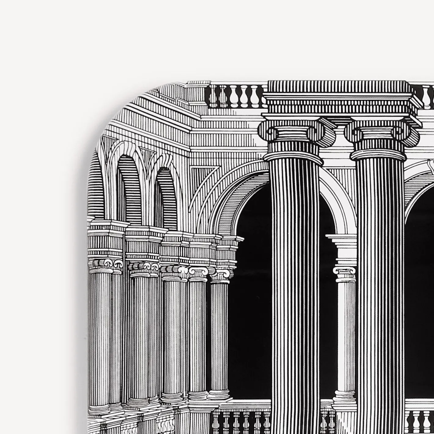 Fornasetti Vassoi E Pliants Decorativi^Vassoio Brera Bianco Nero