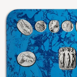 Fornasetti Vassoi E Pliants Decorativi^Vassoio Cammei Bianco/Nero/Azzurro