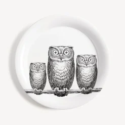 Fornasetti Vassoi E Pliants Decorativi^Vassoio Civette Bianco Nero