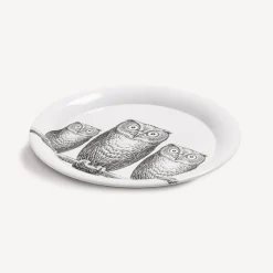 Fornasetti Vassoi E Pliants Decorativi^Vassoio Civette Bianco Nero