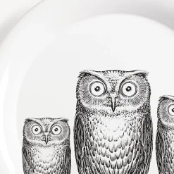 Fornasetti Vassoi E Pliants Decorativi^Vassoio Civette Bianco Nero