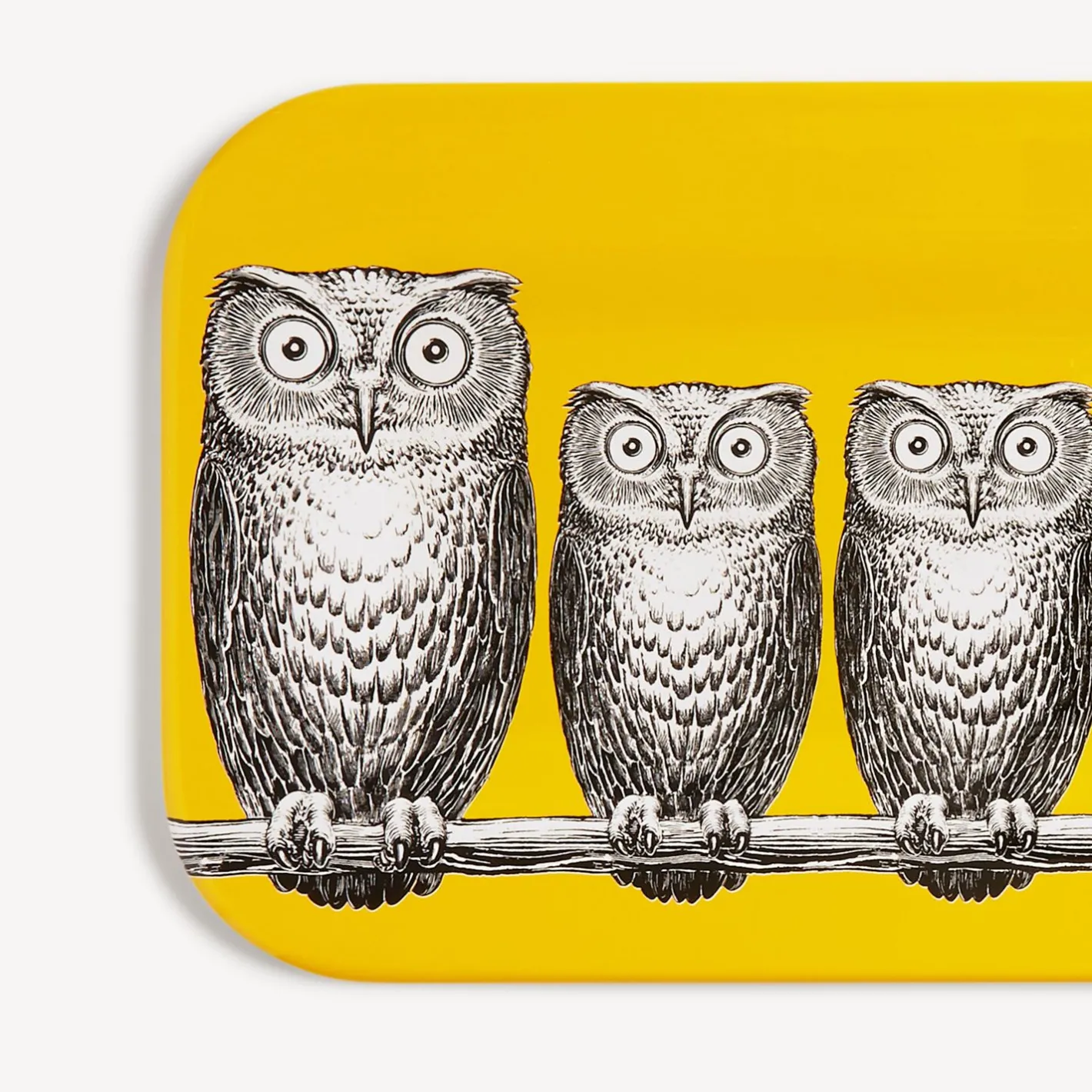 Fornasetti Vassoi E Pliants Decorativi^Vassoio Civette Bianco/Nero/Giallo