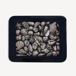 Fornasetti Vassoi E Pliants Decorativi^Vassoio Conchiglie Bianco/Nero/Blu