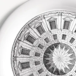 Fornasetti Vassoi E Pliants Decorativi^Vassoio Cortile Bianco Nero