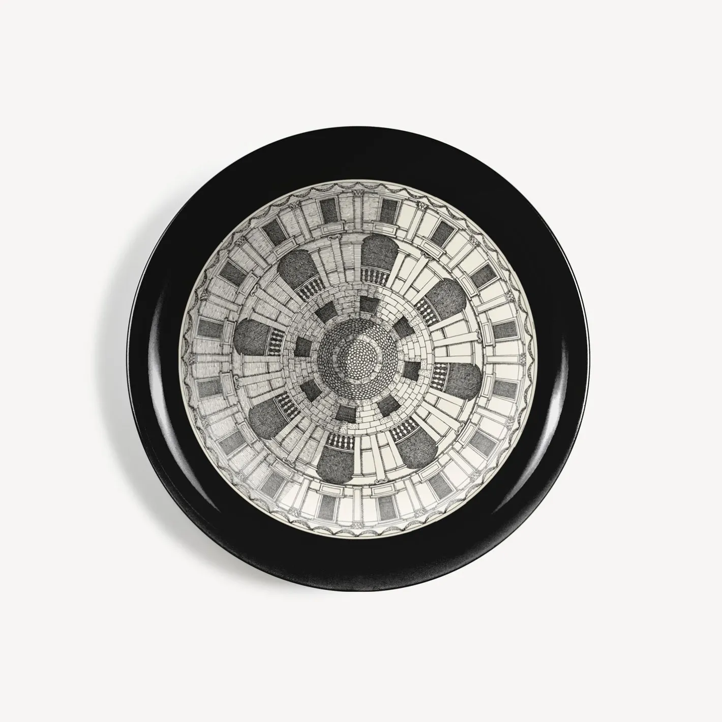 Fornasetti Vassoi E Pliants Decorativi^Vassoio Cortile N.1 Bianco Nero