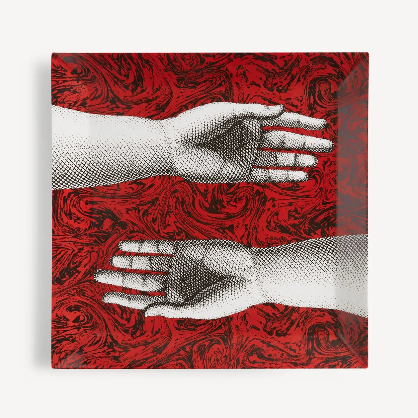 Fornasetti Vassoi Decorativi^Vassoio Don Giovanni Bianco/Nero/Rosso