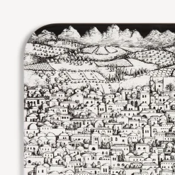 Fornasetti Vassoi E Pliants Decorativi^Vassoio Gerusalemme Bianco Nero