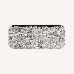 Fornasetti Vassoi E Pliants Decorativi^Vassoio Gerusalemme Bianco Nero