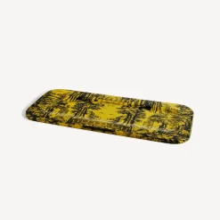 Fornasetti Vassoi E Pliants Decorativi^Vassoio Giardino Settecentesco Nero Giallo