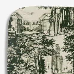 Fornasetti Vassoi E Pliants Decorativi^Vassoio Giardino Settecentesco Verde/Avorio