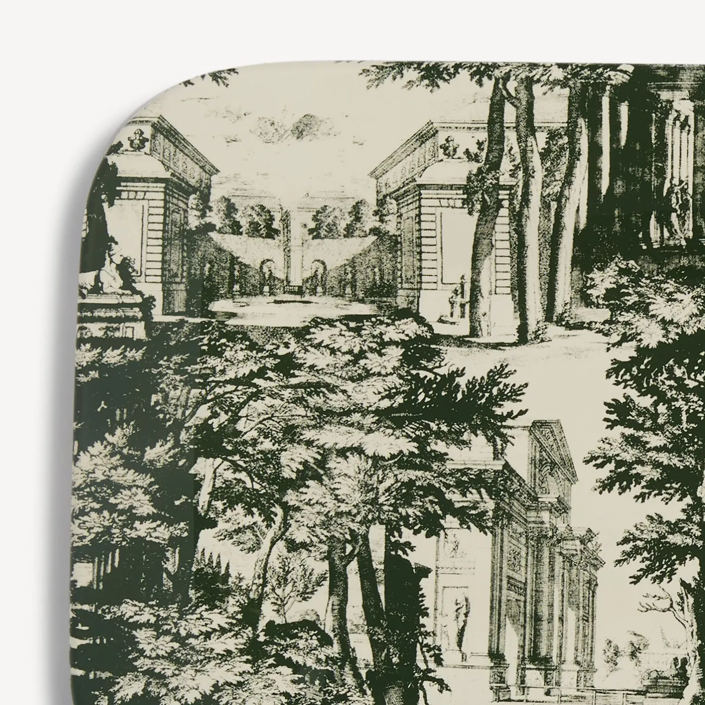 Fornasetti Vassoi E Pliants Decorativi^Vassoio Giardino Settecentesco Verde/Avorio