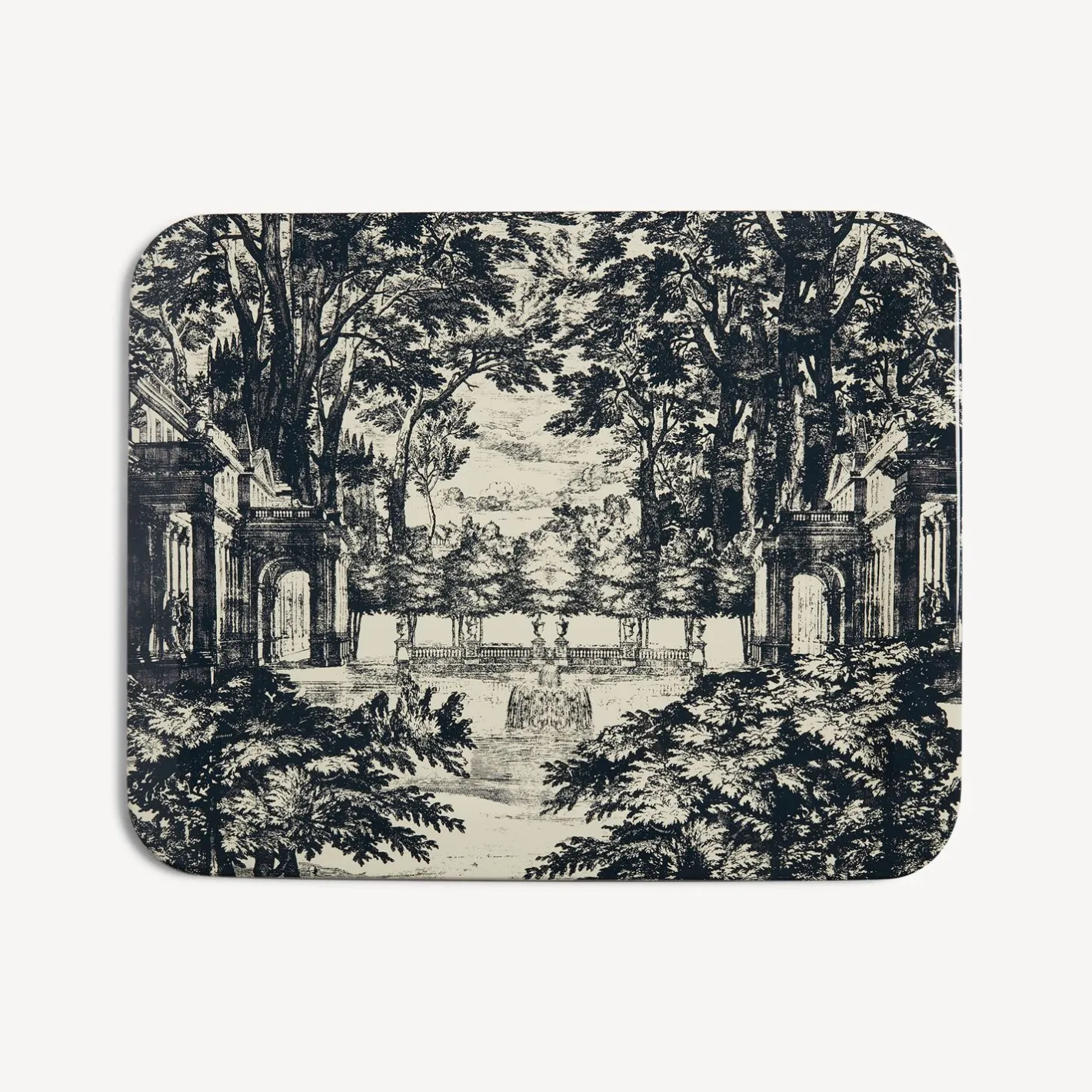 Fornasetti Vassoi E Pliants Decorativi^Vassoio Giardino Settecentesco Blu/Avorio