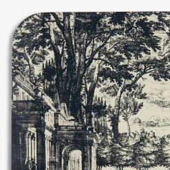Fornasetti Vassoi E Pliants Decorativi^Vassoio Giardino Settecentesco Blu/Avorio
