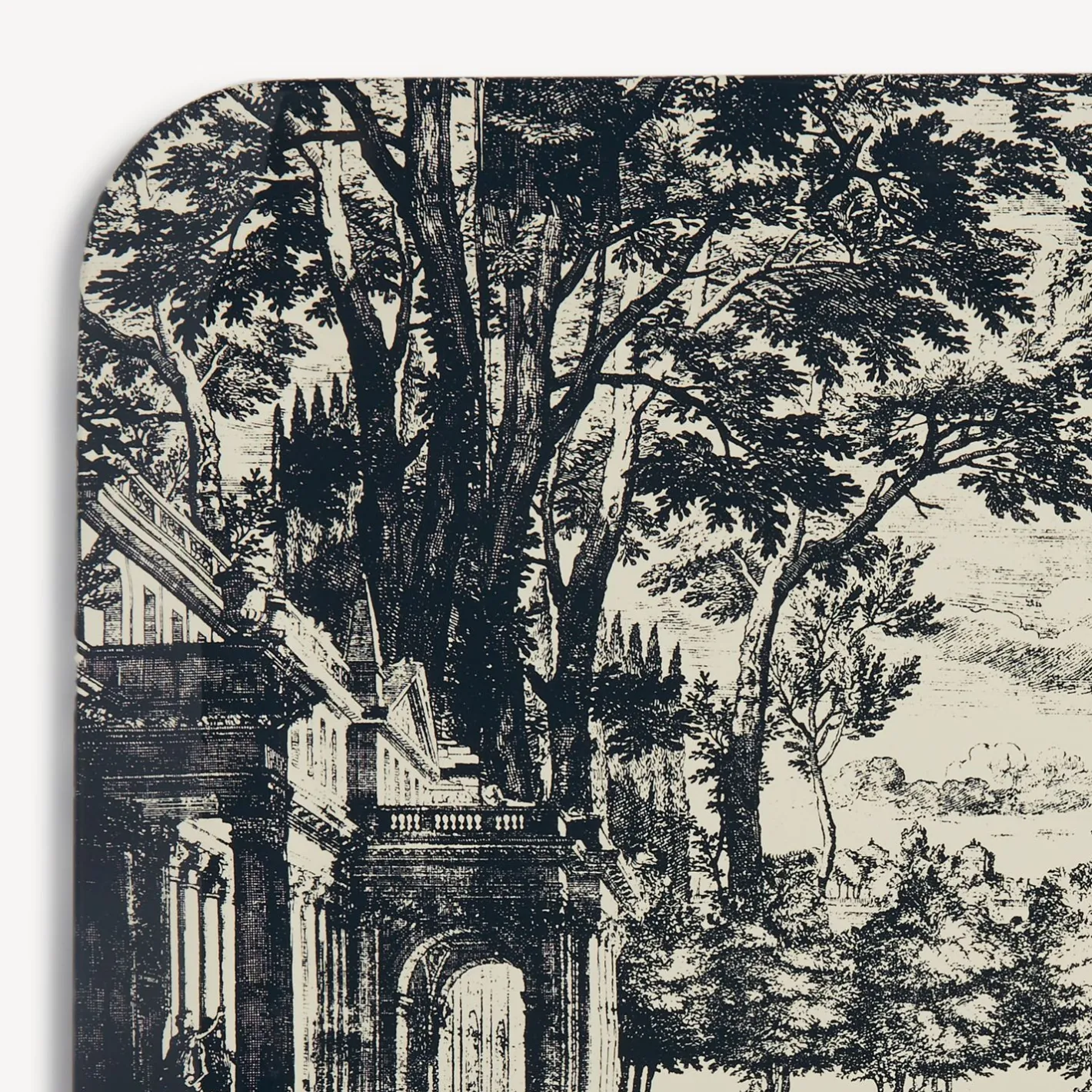 Fornasetti Vassoi E Pliants Decorativi^Vassoio Giardino Settecentesco Blu/Avorio
