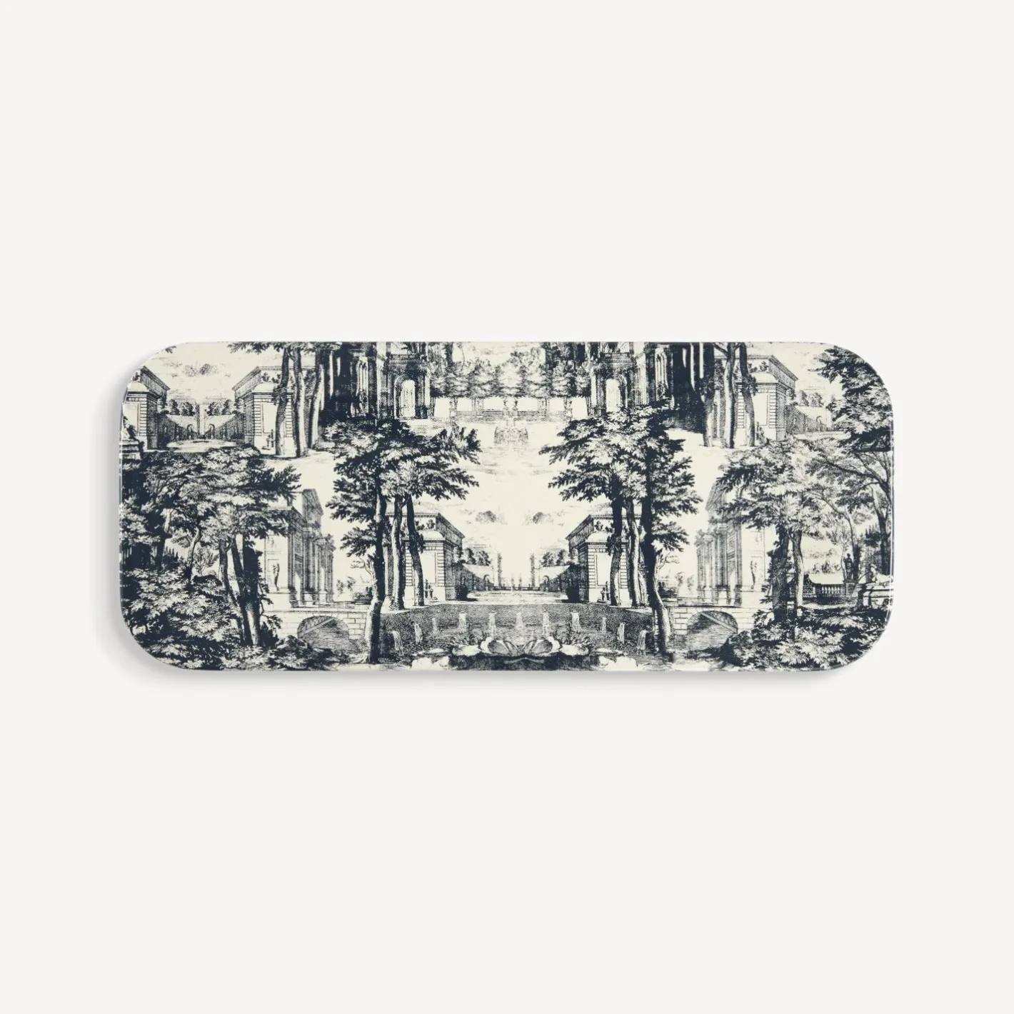 Fornasetti Vassoi E Pliants Decorativi^Vassoio Giardino Settecentesco Blu/Avorio
