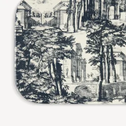 Fornasetti Vassoi E Pliants Decorativi^Vassoio Giardino Settecentesco Blu/Avorio