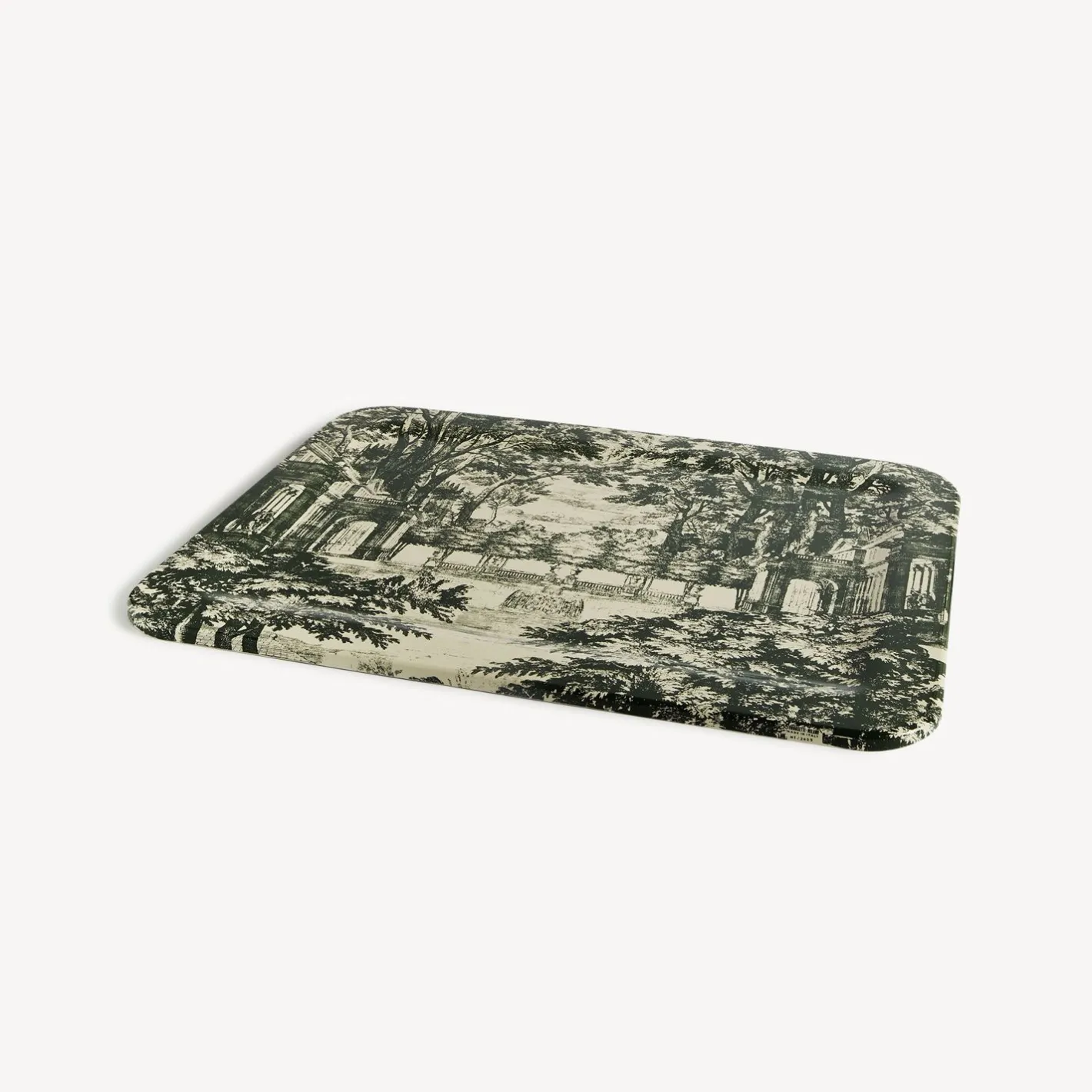Fornasetti Vassoi E Pliants Decorativi^Vassoio Giardino Settecentesco Verde/Avorio
