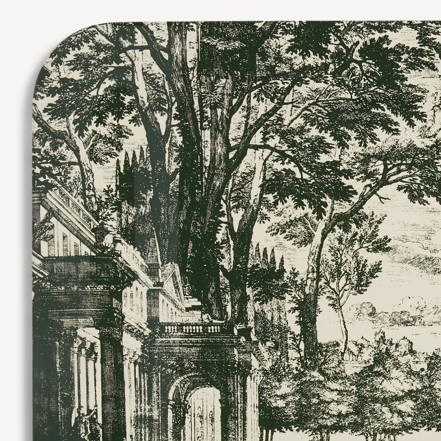 Fornasetti Vassoi E Pliants Decorativi^Vassoio Giardino Settecentesco Verde/Avorio