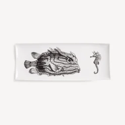 Fornasetti Vassoi Decorativi^Vassoio Incontro Bianco/Nero Bianco Nero